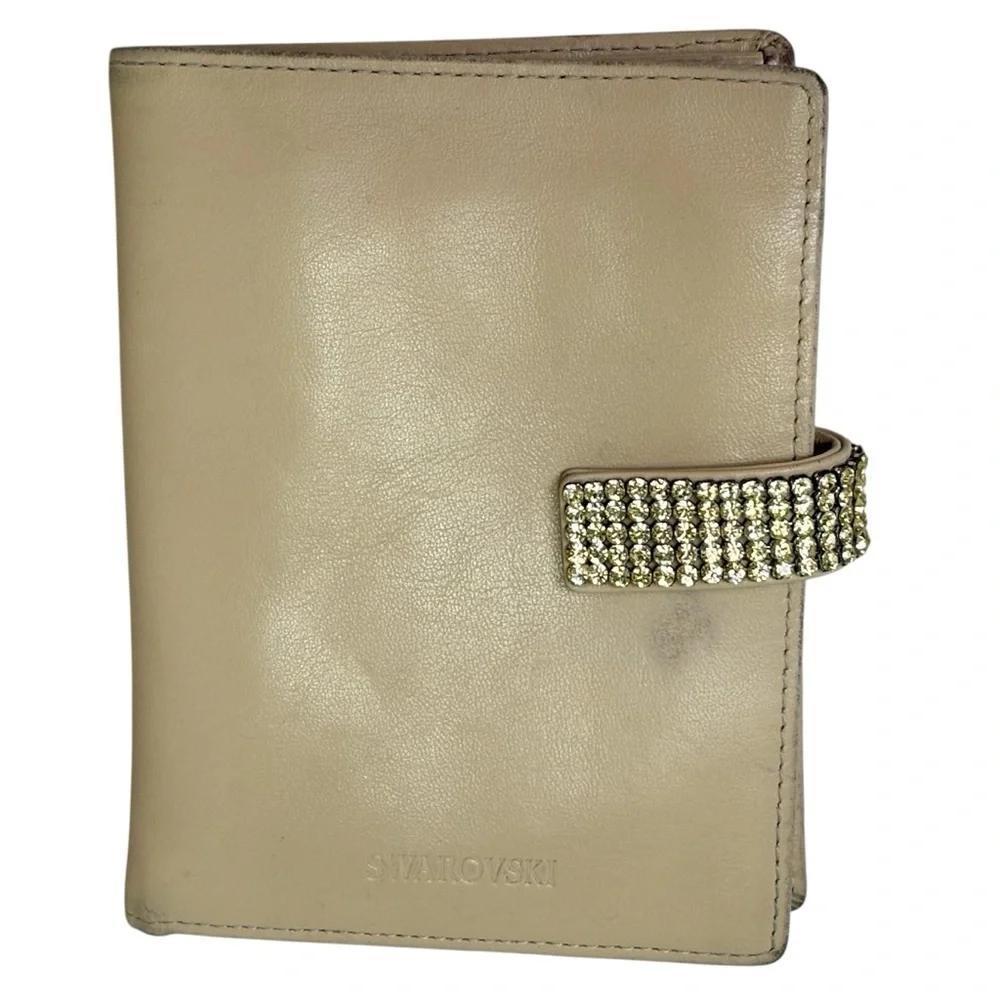 SWAROVSKI Rhinestone Leather Wallet *minor flaws*